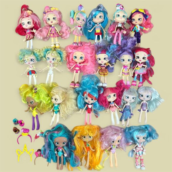 Shopkins Shoppies Dolls 5” Full Size LOT Of 22 + Accessories Moose Toys Bundle - Picture 1 of 10